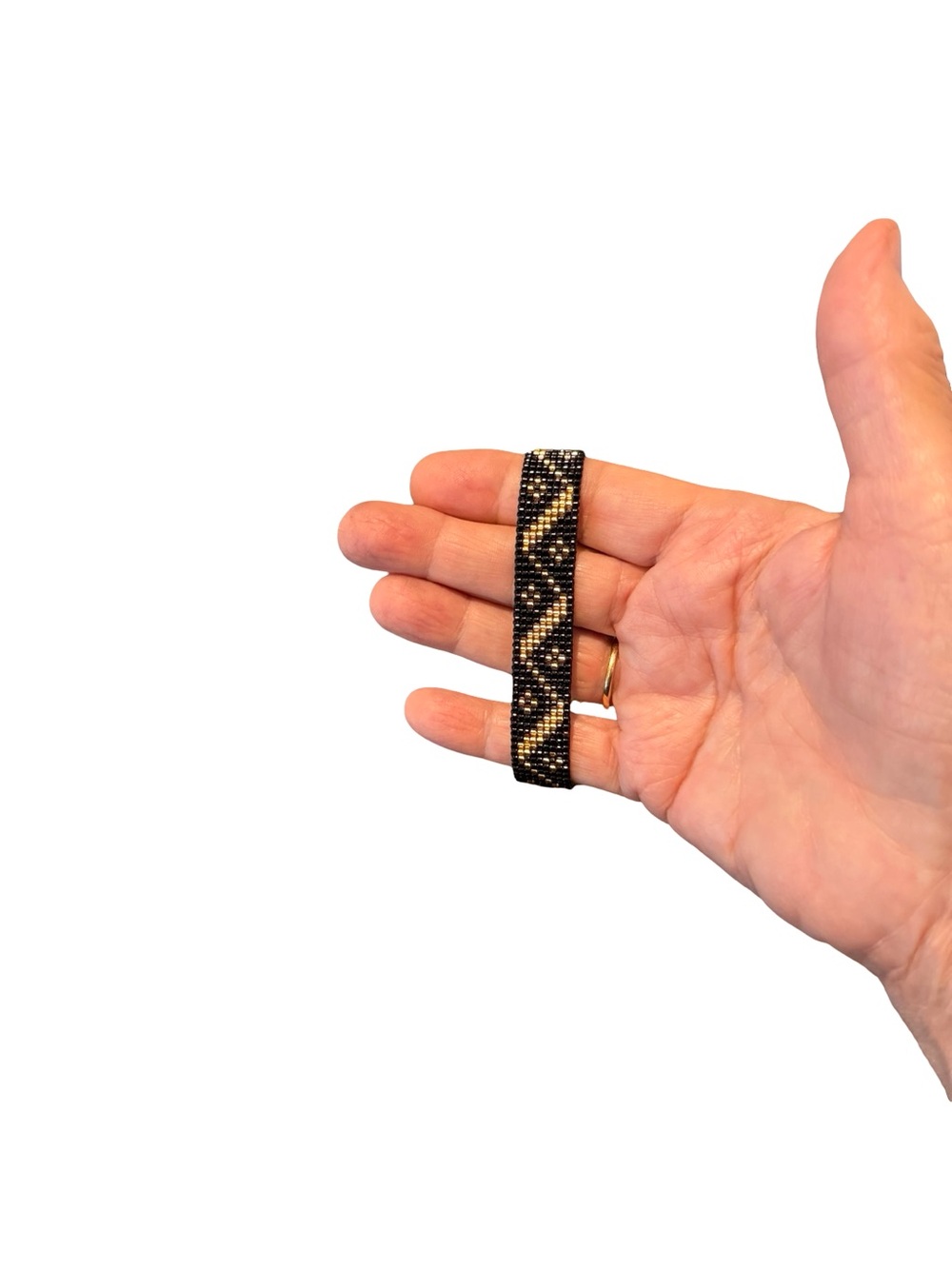 Black & Gold Art Deco Beaded Bracelet - Picture 11 of 11